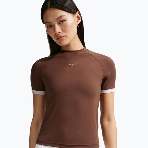 Damen-T-Shirt Nike Gloss Fitted Top light chocolate