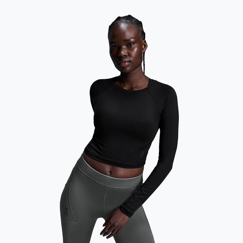 Damen-Trainings-Longsleeve On Running Studio Long-T Crop black