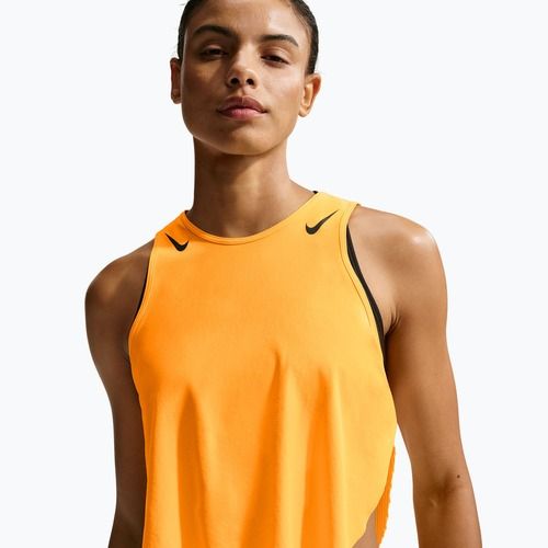 Damen-Lauf-Tanktop Nike AeroSwift Dri-Fit ADV Cropped Tank Top laser orange/black