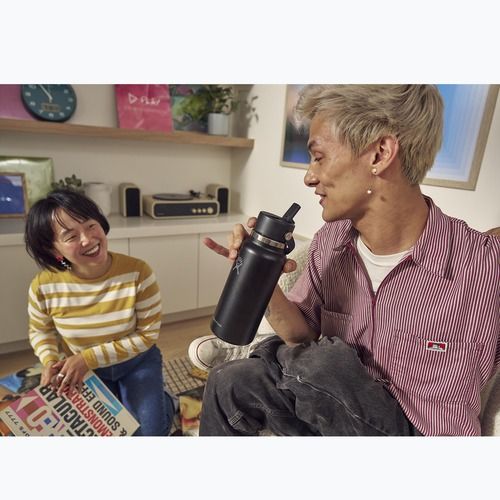 Thermoflasche Hydro Flask Wide Flex Straw 946 ml black