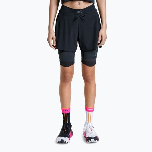 Damen-Laufleggings X-Bionic Xceed Run Tights x black/rhino grey