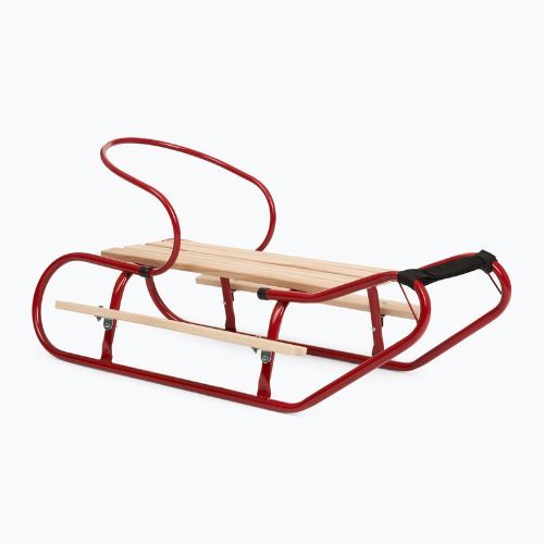 Metallschlitten HUMBAKA with backrest and footrests red