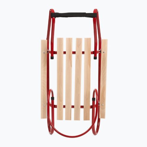 Metallschlitten HUMBAKA with backrest and footrests red