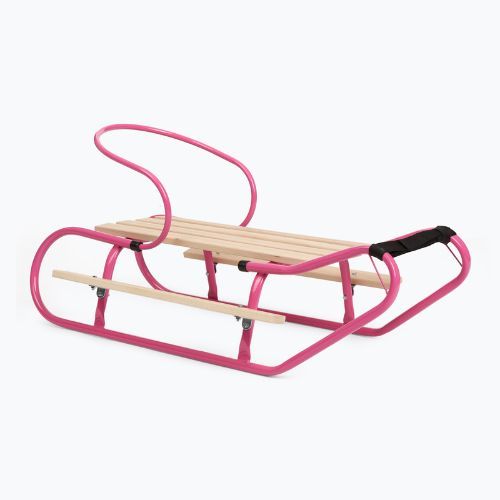 Metallschlitten HUMBAKA with backrest and footrests pink