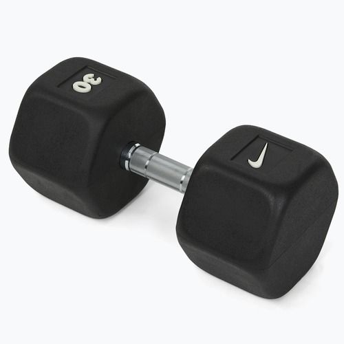 Gummierte Hantel Nike Strength Hex Dumbbell 30 kg black/white