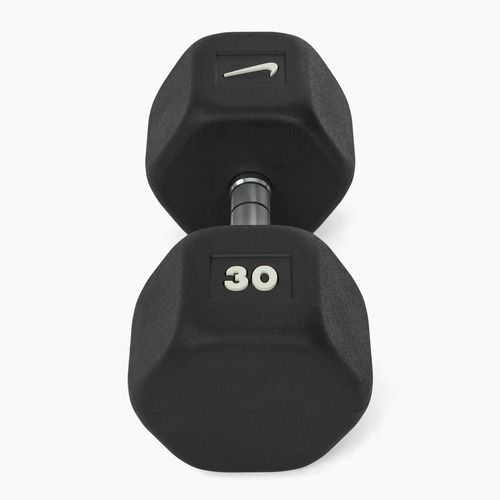 Gummierte Hantel Nike Strength Hex Dumbbell 30 kg black/white