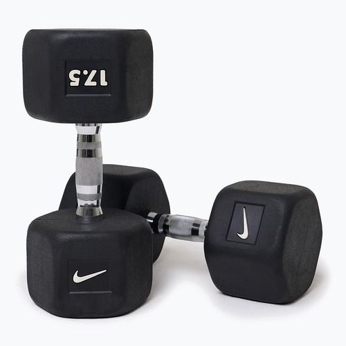 Gummierte Hantel Nike Strength Hex Dumbbell 17,5 kg black/white