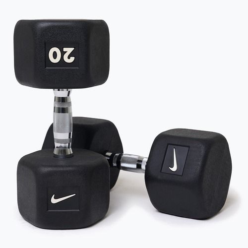 Gummierte Hantel Nike Strength Hex Dumbbell 20 kg black/white
