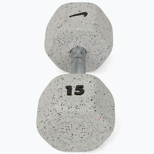 Gummierte Hantel Nike Strength Grind Hex Dumbbell 15 kg wolf grey