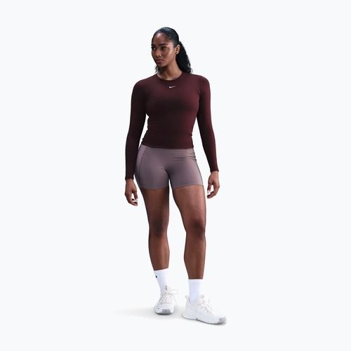 Damen-Langarmshirt Nike One Fitted Dri-Fit burgundy crush/white