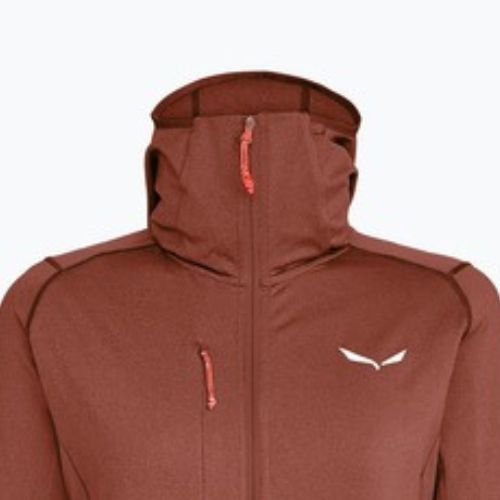 Damen-Trekkingpullover Salewa Agner Hybrid PL/DST FZ Hoody etruscan red melange