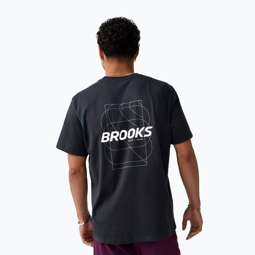 Brooks Graphic Herren Laufshirt black/white/slate grey