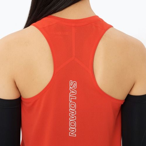 Damen-Laufshirt Salomon Sense Aero Short Tank fiery red