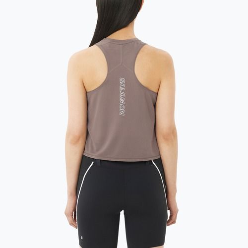 Damen-Laufshirt Salomon Sense Aero Short Tank iron