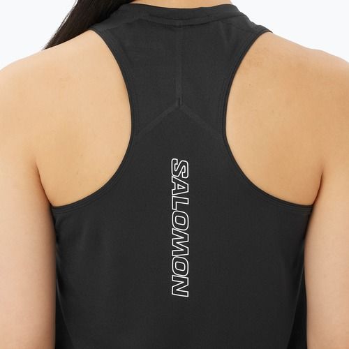 Damen-Laufshirt Salomon Sense Aero Short Tank deep black