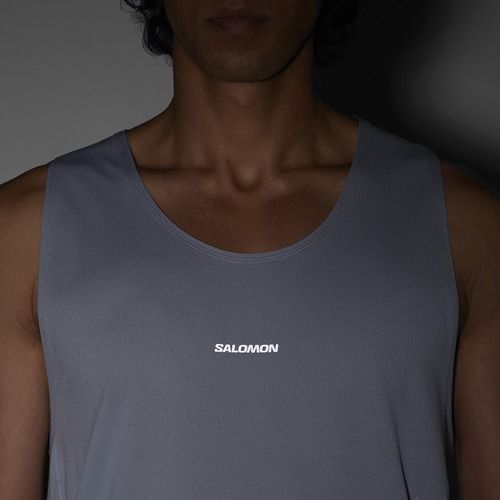 Salomon Sense Aero Singlet Herren-Laufshirt GFX trade winds