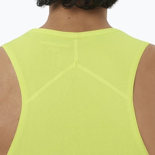 Herren-Laufshirt Salomon Sense Aero Singlet GFX acid lime