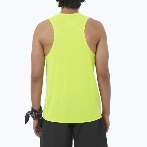 Herren-Laufshirt Salomon Sense Aero Singlet GFX acid lime