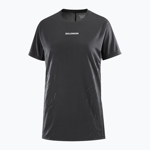 Damen-Laufshirt Salomon Sense Aero SS Tee GFX deep black