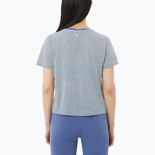 Damen-Laufshirt Salomon Shakeout Air Cropp trade winds