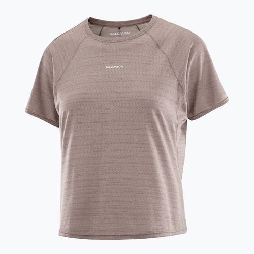 Damen-Laufshirt Salomon Shakeout Air Cropp iron