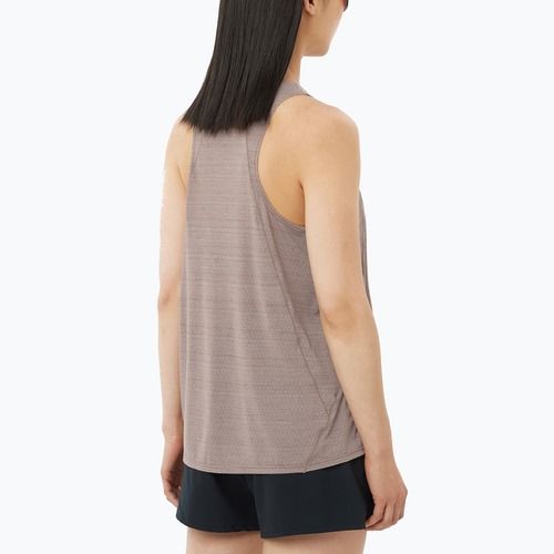 Damen Laufshirt Salomon SHAKEout Air Tank iron
