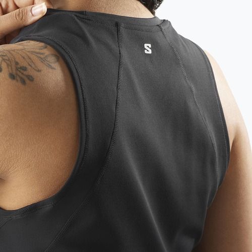 Damen Laufshirt Salomon SHAKEout Bliss Tanklette deep black
