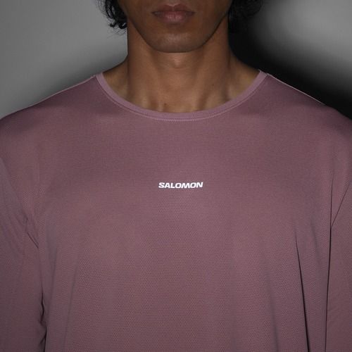 Lauf-Langarmshirt für Herren Salomon Shakeout Core dusky orchid