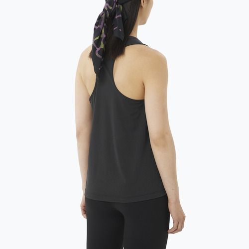Damen-Laufshirt Salomon Shakeout Core Tank GFX deep black