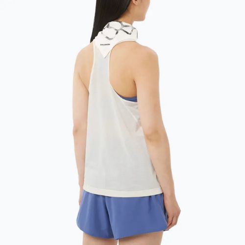 Damen-Laufshirt Salomon Shakeout Core Tank whisper white