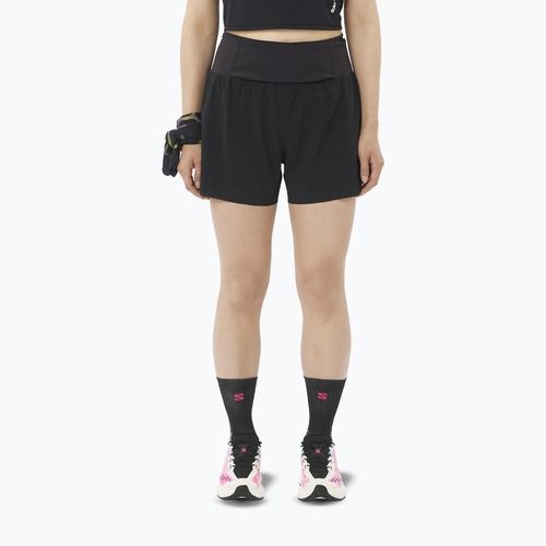Damen Laufshorts Salomon Sense Aero 2IN1 Trail 4" deep black
