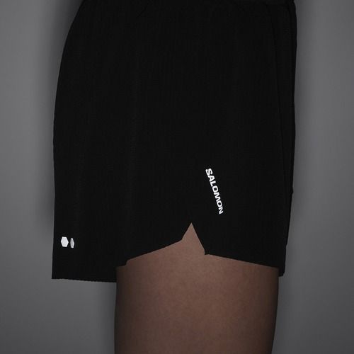 Damen-Laufshorts Salomon Sense Aero Stow 4" deep black
