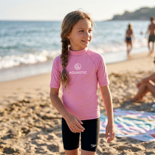 Kinder-Shirt AQUASTIC Rimos UV 50+ UPF pink
