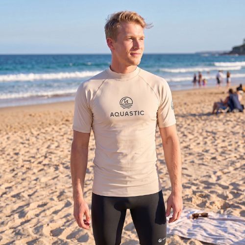 Herren-Shirt AQUASTIC Rimos UV 50+ UPF beige
