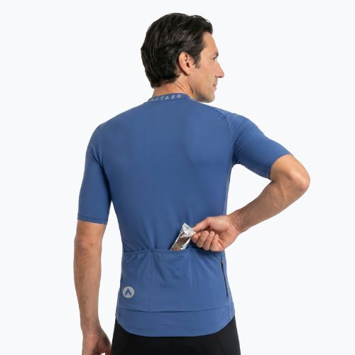 Herren-Fahrradtrikot ATTABO TEVRA mit kurzem Reißverschluss, marineblau