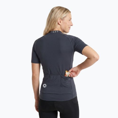 Damen Fahrradtrikot ATTABO TEVRA mit kurzem Reißverschluss schwarz