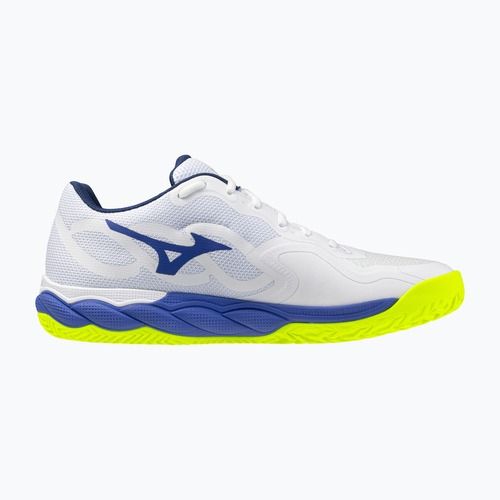 Herren-Tennisschuhe Mizuno Wave Enforce Court CC white/dazzling blue/lightning