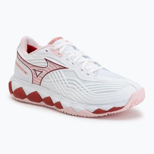 Damentennisschuhe Mizuno Wave Enforce Tour 2 CC white/pinkesque/barbados/cherry
