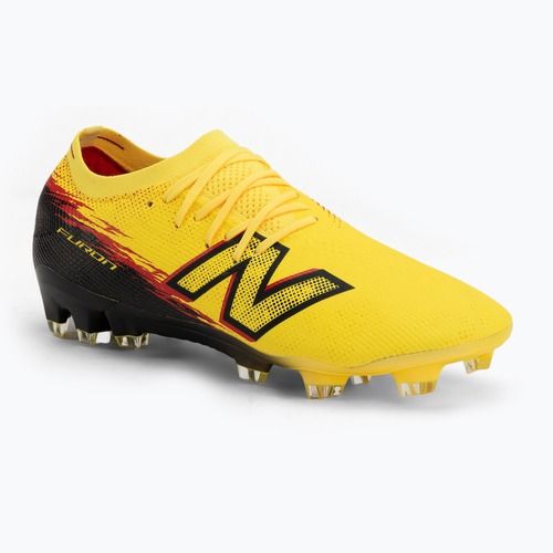 Fußballschuhe New Balance Schuhe Furon Elite V8 FG punch yellow/black 100/fire cracker