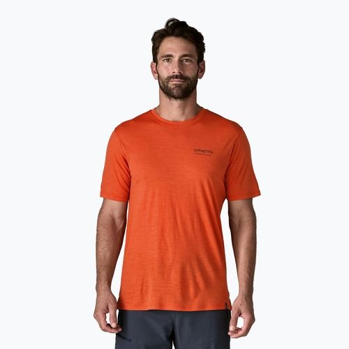 Herren T-Shirt Patagonia Cap Cool Merino Blend Graphic Shirt heritage header/coal orange