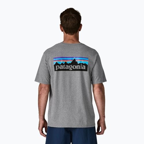 Herren T-Shirt Patagonia P-6 Logo Responsibili-Tee gravel heather