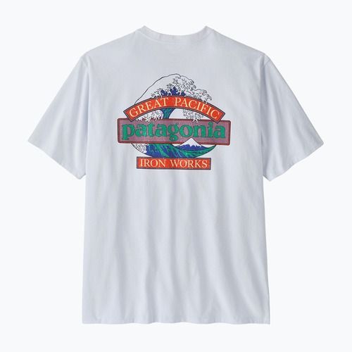 Herren-Trekking-T-Shirt Patagonia Great Waves Responsibili Tee white