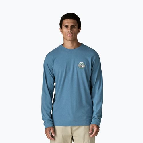 Herren Trekking-Langarmshirt Patagonia Great Waves Responsibili Tee shore blue