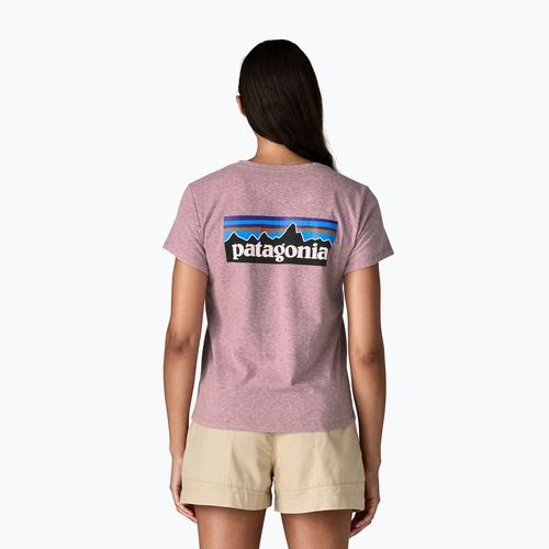 Shirt Damen Patagonia P-6 Logo Responsibili-Tee qulet violet