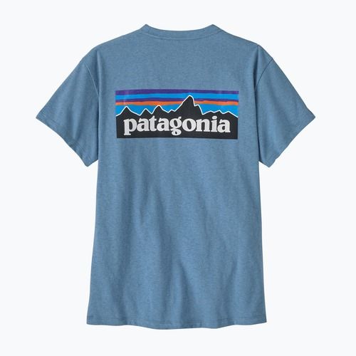 Damen T-Shirt Patagonia P-6 Logo Responsibili-Tee shore blue