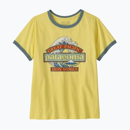 Damen T-Shirt Patagonia Great Waves Ringer Tee lemon zest