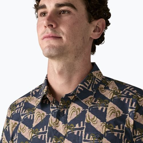 Herrenhemd Patagonia Go To jaguar geo/dolomite blue