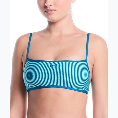 Oberteil des Badeanzugs Nike Ripple Texture Bralette Classic Bikini bleached turquoise