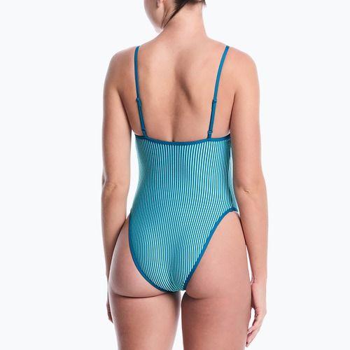 Damen Badeanzug Nike Ocean Bound Ripple Texture Square Neck bleached turquoise