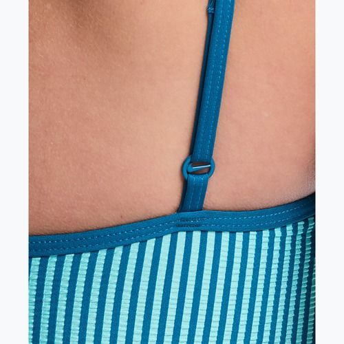 Damen Badeanzug Nike Ocean Bound Ripple Texture Square Neck bleached turquoise